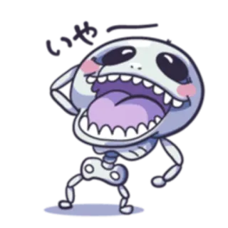 😊 いや〜 skeleton, kawaii, anime, cute, sticker telegram sticker