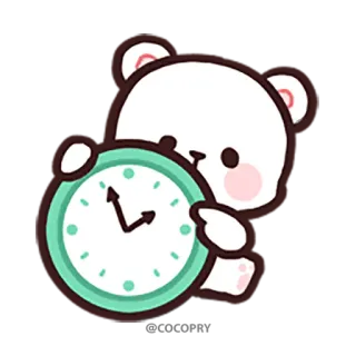 🕰 ours, horloge, animal, mignon, kawaii whatsapp sticker