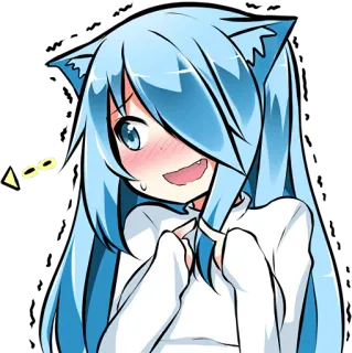 🤥 Aooo Anime, Kreskówka, Słodkie, Naklejka, Kawaii, Kocia dziewczyna telegram sticker