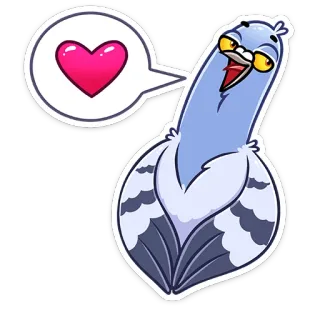 ❤️ merpati, cinta, hati, burung, kartun telegram sticker