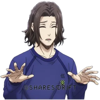 🔇 animé, personnage, manga, sweat, gêné whatsapp sticker