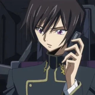 🥀 Lelouch Lamperouge Code Geass 애니메이션, 캐릭터,  를르슈, 전화, 진지한 telegram sticker