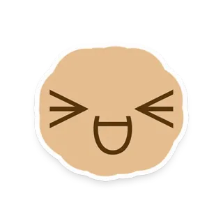 😆 feliz, emoji, rosto, fofo, kawaii telegram sticker