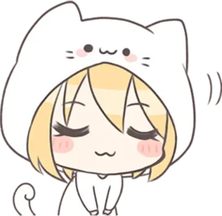 ☺️ Anime, Chat, Kawaii, Mignon, Dessin animé, Autocollant telegram sticker