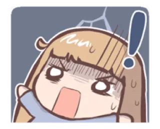 😤 desenho animado, anime, menina, chocada, surpresa, exclamação telegram sticker