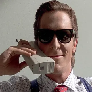 😄 Patrick Bateman American Psycho Patrick Bateman, American Psycho, Christian Bale, 80er, Retro, Film, Kinofilm telegram sticker
