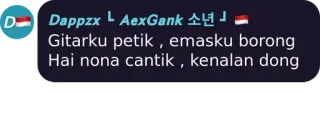 😈 Dappzx AexGank 소년
Gitarku petik, emasku borong
Hai nona cantik, kenalan dong telegram sticker