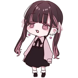 😯 Chibi, Anime, Schattig, Pop, Kawaii, Meisje telegram sticker