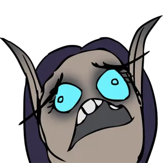 😧 desenho animado, expressão, elfo, rosto, chocado telegram sticker