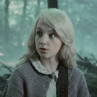 🙂 Luna Lovegood Harry Potter Luna Lovegood, Harry Potter, capelli biondi, fantasy, mago, magia telegram sticker