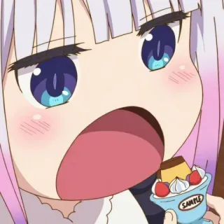 🍮 Kanna Kamui Miss Kobayashi's Dragon Maid SAMPLE Anime, Kanna, Kanna Kamui, Dragon Maid, Dessert, Mignon telegram sticker