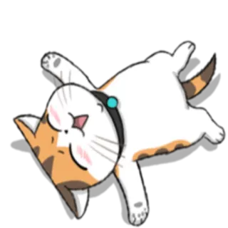 😌 кот, милый, смешной, животное, лежа, каваий telegram sticker