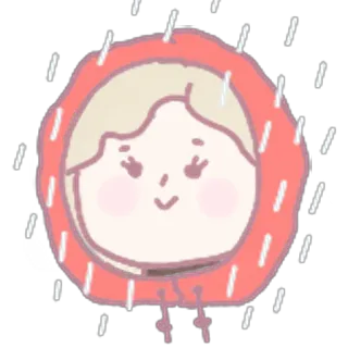🌧 desenho animado, chuva, capuz, kawaii, fofo, menina telegram sticker
