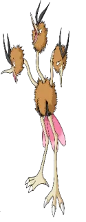 🔵 Dodrio Pokemon Pokemon, Dodrio, oiseau à trois têtes, monstre, animal telegram sticker