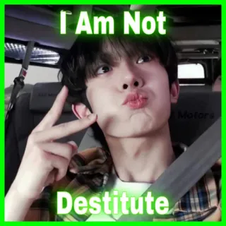 💵 I Am Not Destitute personne, texte, mème, visage telegram sticker