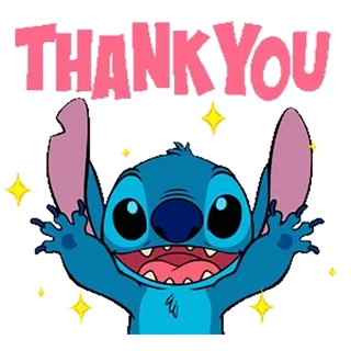 😌 Stitch THANK YOU dễ thương, disney, lilo và stitch, hoạt hình, cảm ơn, thân thiện telegram sticker