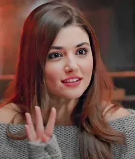 🖐 mulher, retrato, Hande Ercel, garota, modelo, pessoa telegram sticker