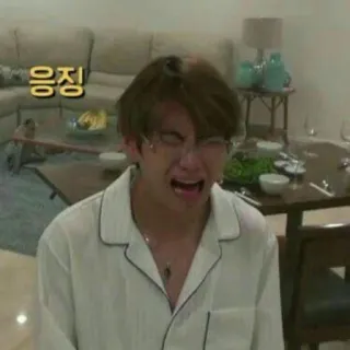 🎭 응징 pleurer, triste, contrarié, en pleurs, coréen telegram sticker