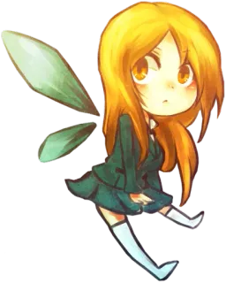 😶 anime, chibi, fairy, cartoon, character, illustration telegram sticker