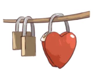 💞 candado, corazón, amor, seguridad, cerradura, colgante telegram sticker