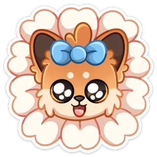 😍 anjing, lucu, hewan, kawaii, stiker, ilustrasi whatsapp sticker