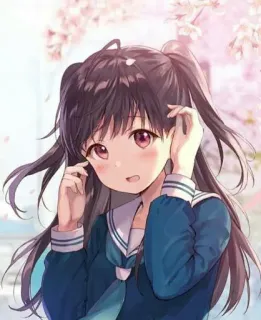 ❤️ anime, girl, school uniform, cute, illustration telegram sticker