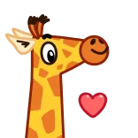 🥰 giraffa, animale, cuore, amore, carino telegram sticker