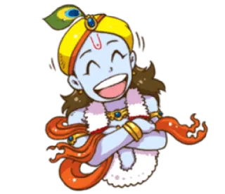 ❤️ Krishna Hinduísmo, divindade, cultura indiana, Krishna, deus, religioso telegram sticker