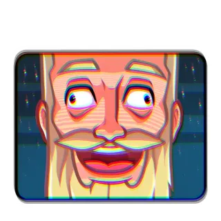 😐 cartoon, face, man, sticker, funny, illustration whatsapp sticker