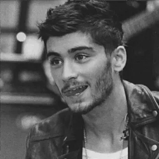 🖇 Zayn Malik 泽恩·马利克, 歌手, 名人, 肖像, 黑白, 音乐家 telegram sticker