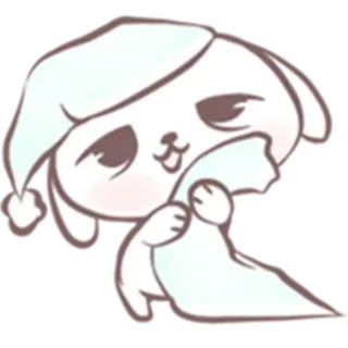 🌱 狗, 困, 可爱, 动物, 卡通, 睡觉, 毯子, 卡哇伊 telegram sticker