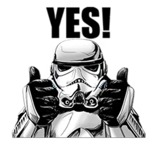 👍 Stormtrooper Star Wars Stormtrooper, Star Wars, pouce levé, science-fiction, casque, empire telegram sticker