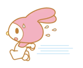🏃 My Melody sanrio, kawaii, imut, kelinci, berlari telegram sticker