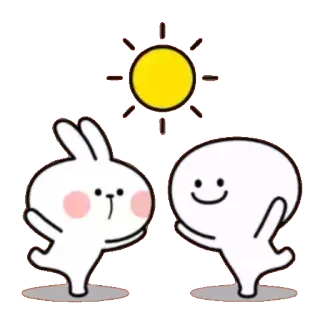 😍 мультик, кролик, улыбка, милый, солнце whatsapp sticker