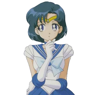 🤔 Sailor Mercury Sailor Moon アニメ, 漫画, 女の子, セーラー, マーキュリー, セーラームーン telegram sticker