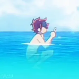 🌊 นิ้วกลาง, ชายหาด, ทะเล, หยาบคาย, การ์ตูน, น้ำ telegram sticker