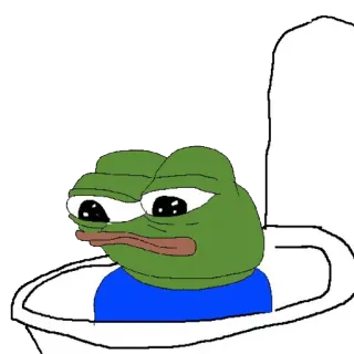 🚽 Pepe the Frog Pepe, Frosch, Meme, Traurig, Toilette, Internetkultur, Amphibie telegram sticker