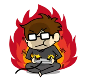 🔥 เกม, โกรธ, เกมมิ่ง, หงุดหงิด, วิดีโอเกม telegram sticker