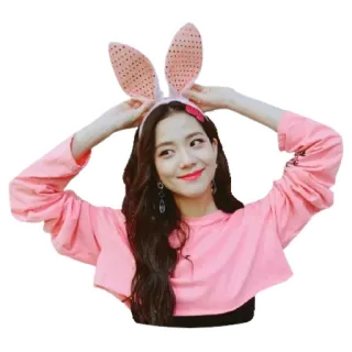 🐰 Jisoo Jisoo, K-pop, konijnenoren, schattig, zangeres, Blackpink telegram sticker