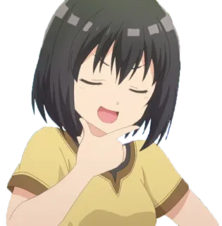 😌 动漫, 女孩, 可爱, 思考, 人物, 卡通, 微笑 telegram sticker