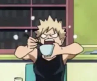 😤 Katsuki Bakugo My Hero Academia Аниме, Моя геройская академия, Кацуки Бакуго, Персонаж, Еда telegram sticker