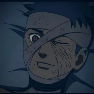 🤕 Obito Uchiha Naruto anime, injury, bandage, manga, uchiha, obito, sharingan telegram sticker