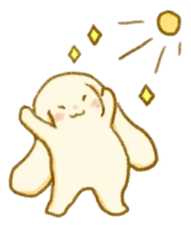 💭 konijn, schattig, dier, glitters, cartoon, kawaii telegram sticker