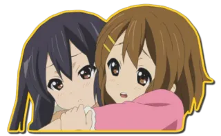 ❤ Anime, Garotas, Abraçando, Fofo telegram sticker