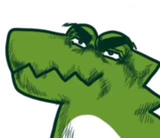 😜 alligatore, coccodrillo, cartone animato, verde, rettile telegram sticker