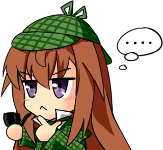 🤔 Anime, Détective, Réflexion, Chibi, Dessin animé, Enquête, Mystère whatsapp sticker
