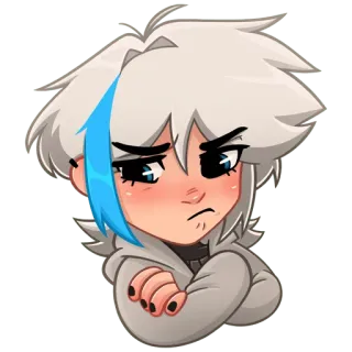 🙄 cartoon, anime, cute, emo, illustration, digital art telegram sticker