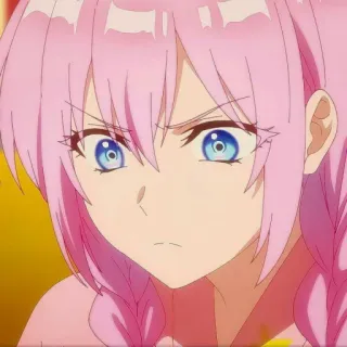 🦭 anime, ragazza, capelli rosa, cartone animato, illustrazione, ritratto telegram sticker