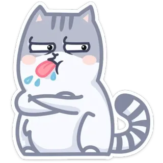 😝 cat, sticker, funny, animal, cute telegram sticker