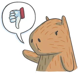😡 capybara, thumbs down, animal, sticker telegram sticker